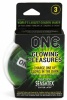 'ONE' GLOWING PLEASURES PK OF 3 CONDOMS